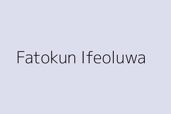 Fatokun Ifeoluwa